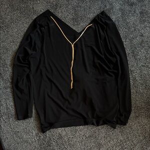 Lane Bryant Black Top with Gold Detail